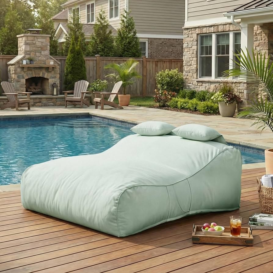 Merax Outdoor Bean Bag Chair Sun Lounger for 2 Adult, 73" Big Comfy Outdoor Bean Bag Daybed Couch... | Amazon (US)