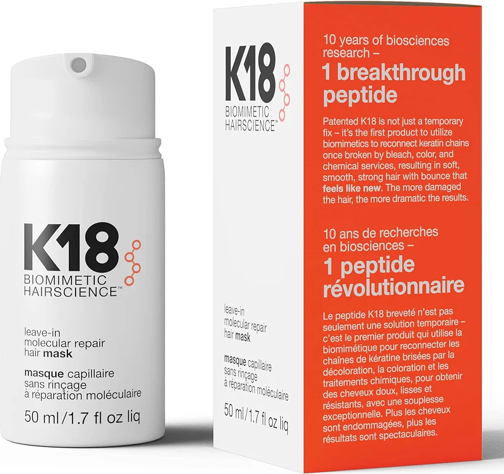K18 Leave-In Repair Hair Mask Treatment to Repair Dry or Damaged Hair - 4 Minutes to Reverse Hair... | Amazon (US)