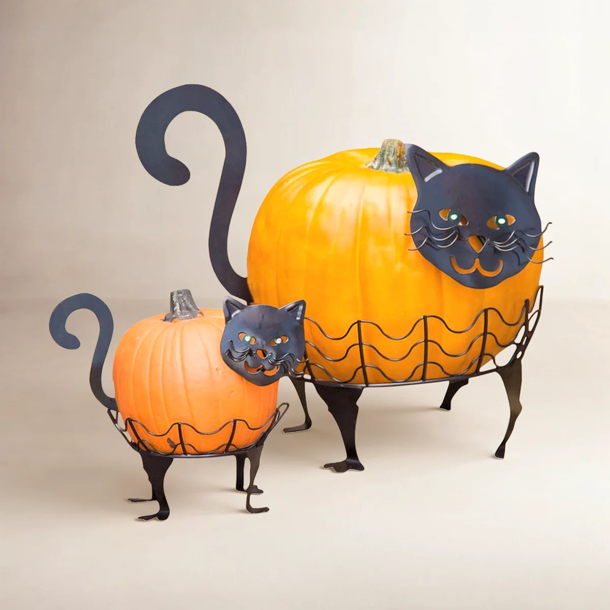 2-Piece Cat Pumpkin Holder Figurine Set | Wayfair North America