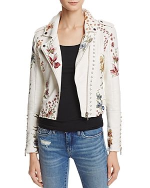 Blanknyc Floral Embroidered Studded Faux Leather Moto Jacket | Bloomingdale's (US)