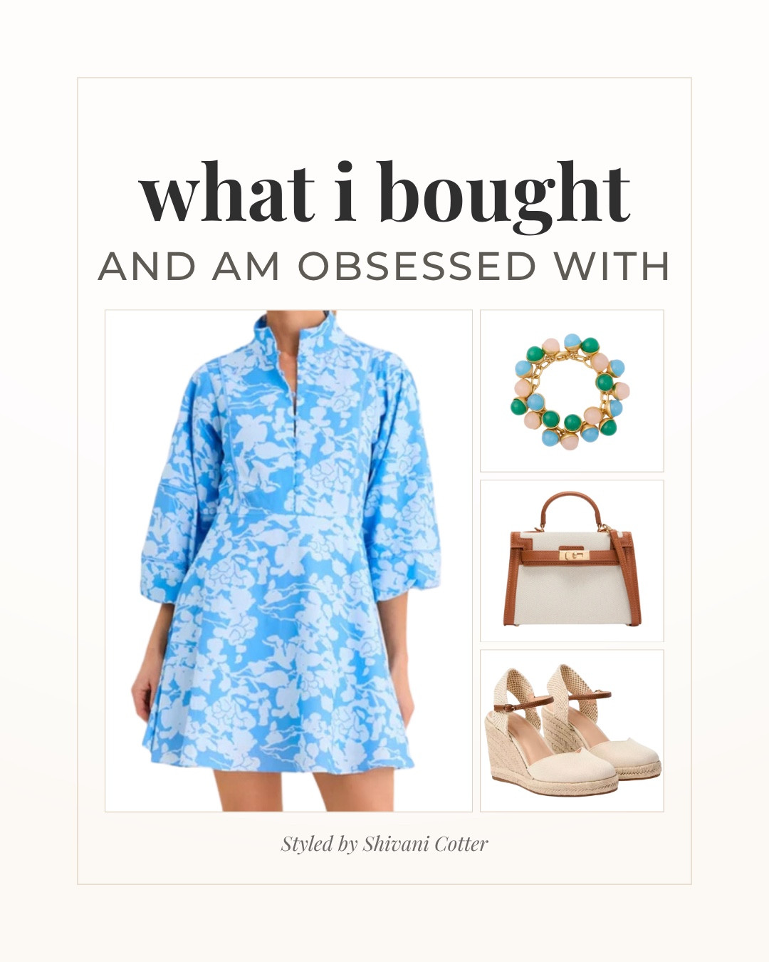 These are a few of my recent favorites that I just bought.
I can’t wait to wear everything on Easter, and the race track during my next visit to Kentucky. ￼
The blue floral dress is one of those easy throw on pieces that’s so versatile and looks good on all body types. Paired with neutral espadrilles and a classic structured bag, and it’s the kind of outfit that works for everything from brunch to vacation nights.

The bracelet adds just enough color to tie everything together without trying too hard

Everything is lightweight, flattering, and perfect for spring and summer outfits! #preppyoutfir #derby #easteroutfit

#LTKootd #LTKgrwm