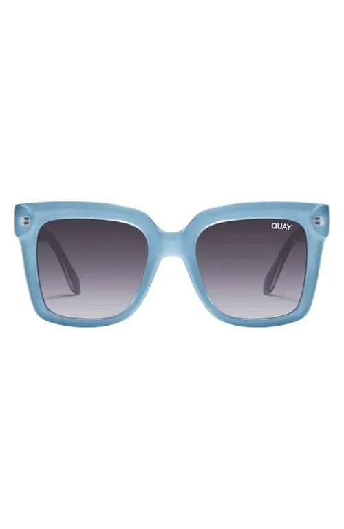 Quay Australia Icy 47mm Gradient Square Sunglasses in Blue/Smoke Gradient at Nordstrom | Nordstrom