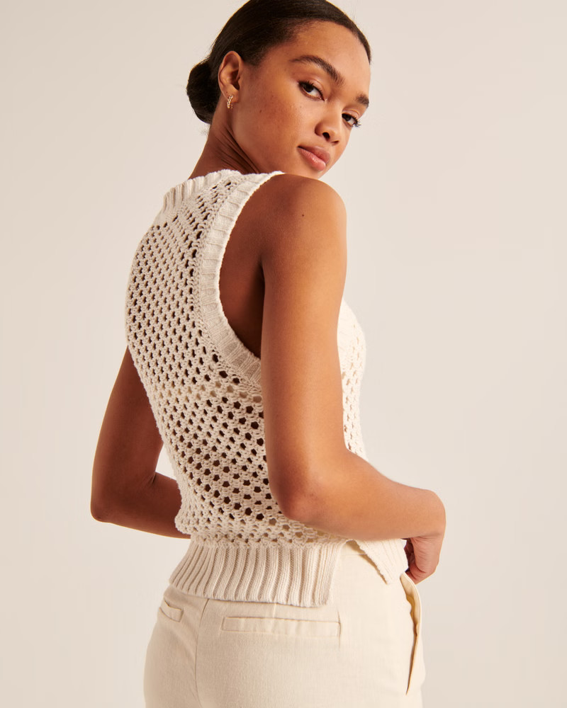 Mesh Stitch Sweater Tank | Abercrombie & Fitch (US)