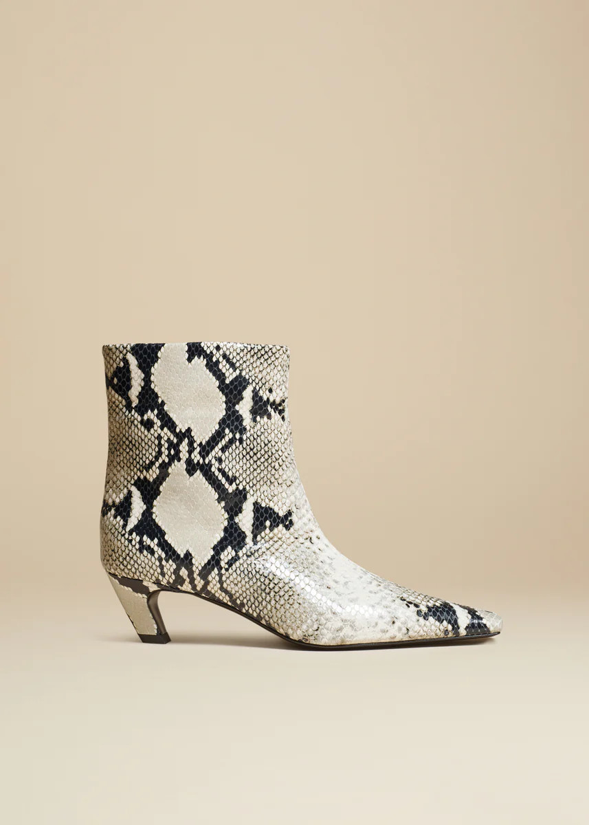The Arizona Boot in Natural Python-Embossed Leather | Khaite