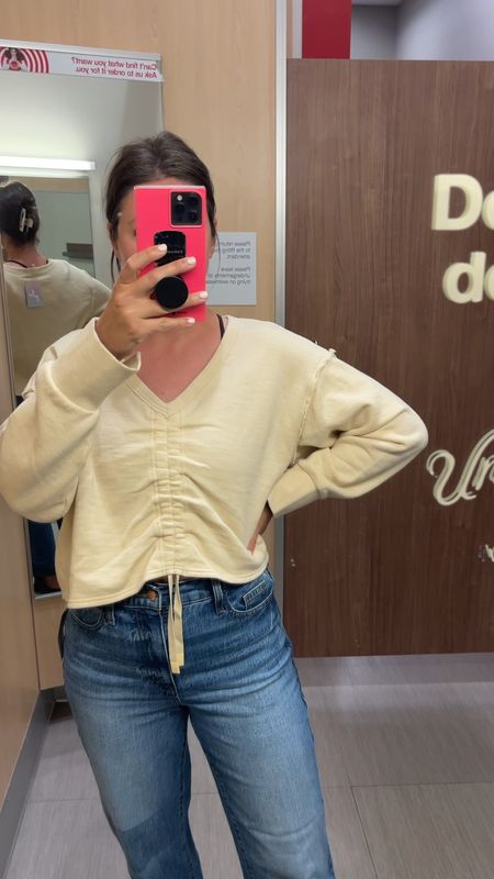 🎯Target outfit!🎯This Target top is giving major free people vibes and I love the subtle patch on the jeans (patches are predicted to be big for fall 2023 fashion!). Bonus: the jean are on sale right now for $28! 

#target #targetrun #targetclothes #shirts #ootd #wiw #minimalist #style Target try on. Target haul. Target outfit. Affordable fashion. Target outfit ideas. Fall 2023 fashion. #targetfinds #Sale Target deals. Minimalist fashion inspiration. Minimalist outfit. #sweatshirt #workout #universalthreads Target 2023 fashion. Minimalist outfit ideas. Budget fashion. Women's Super-High Rise Vintage Straight Jeans - Universal Thread™ Medium Wash. Women's Cinch Front Long Sleeve Top - JoyLab. Free people dupes. Free people dupe. 

#LTKunder50 #LTKstyletip #LTKFind