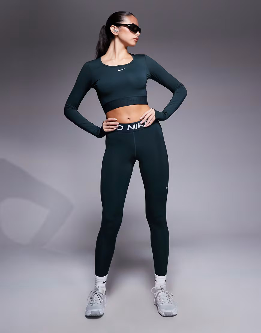 Nike Pro Training 365 leggings in dark green | ASOS (Global)