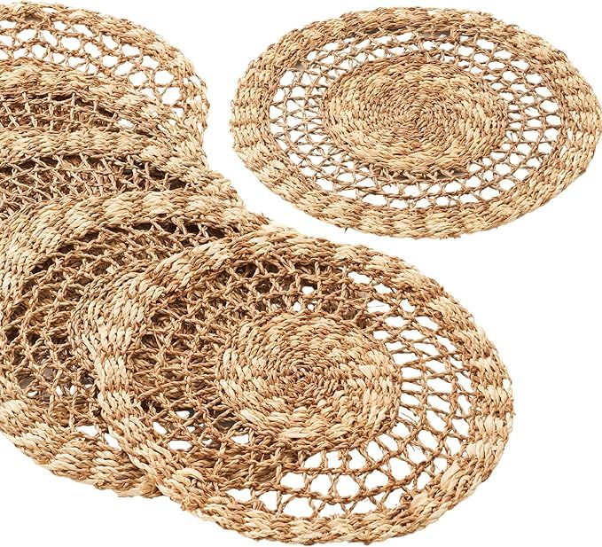 The Upper Kitchen Woven Placemats – Woven Plate Chargers, Wicker Placemats, Rattan Chargers, Wi... | Amazon (US)