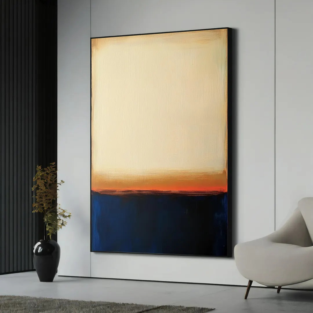 Mark Rothko Canvas Painting No. 54 - Beige, Orange, and Blue Abstract Wall Art, Modern Minimalist... | Etsy (US)