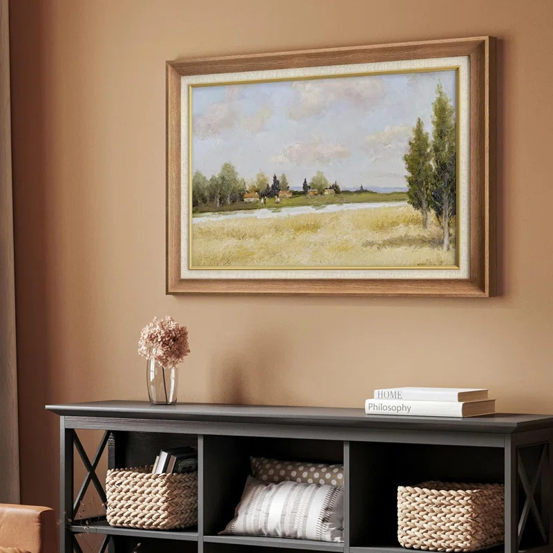 IDEA4WALL Premium Framed Wall Art Retro Countryside Farm Forest Field Nature Wilderness Illustrat... | Wayfair North America