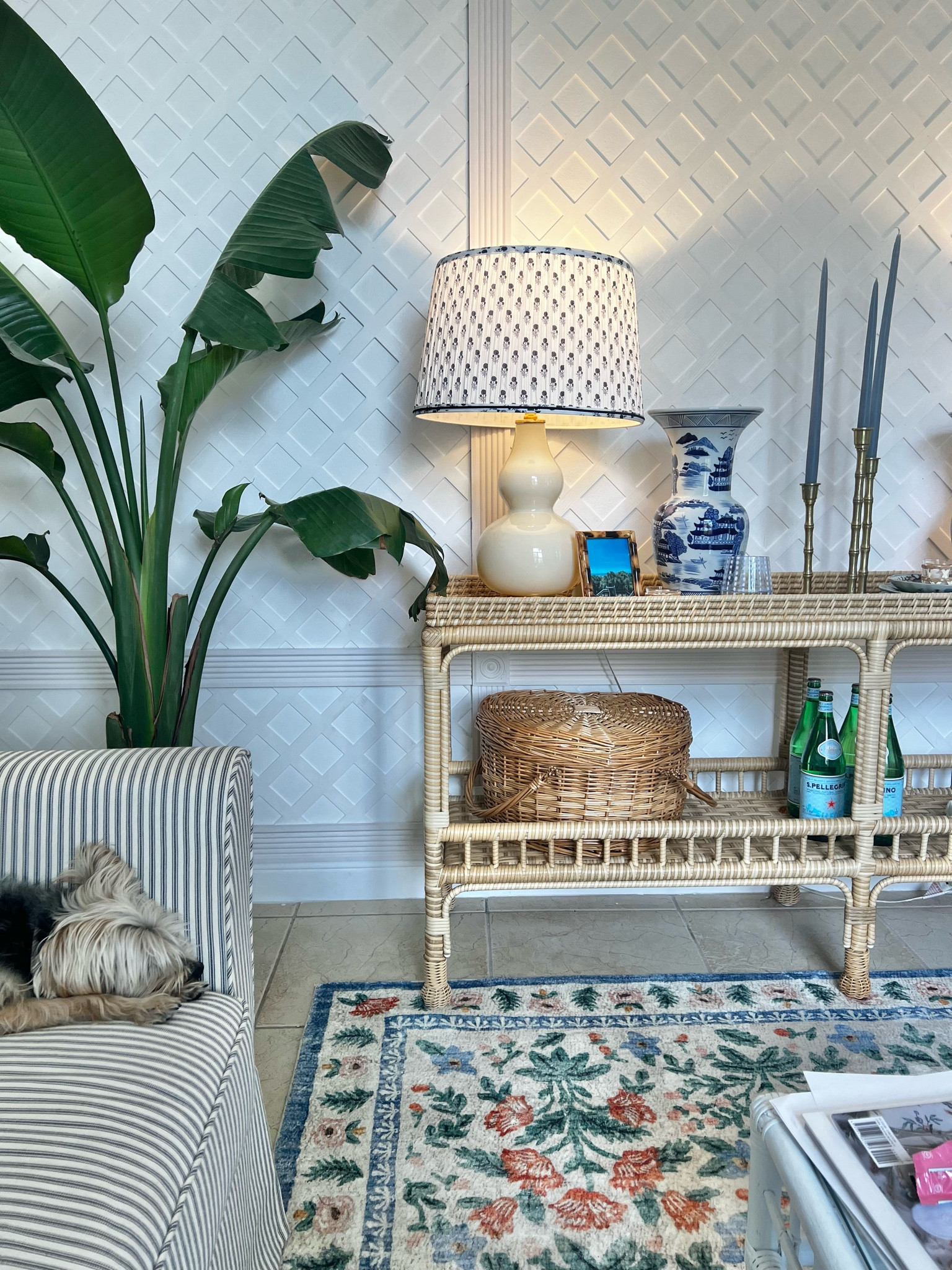 Blue and white coastal home with lattice walls 

#LTKhome #LTKstyletip #LTKsalealert