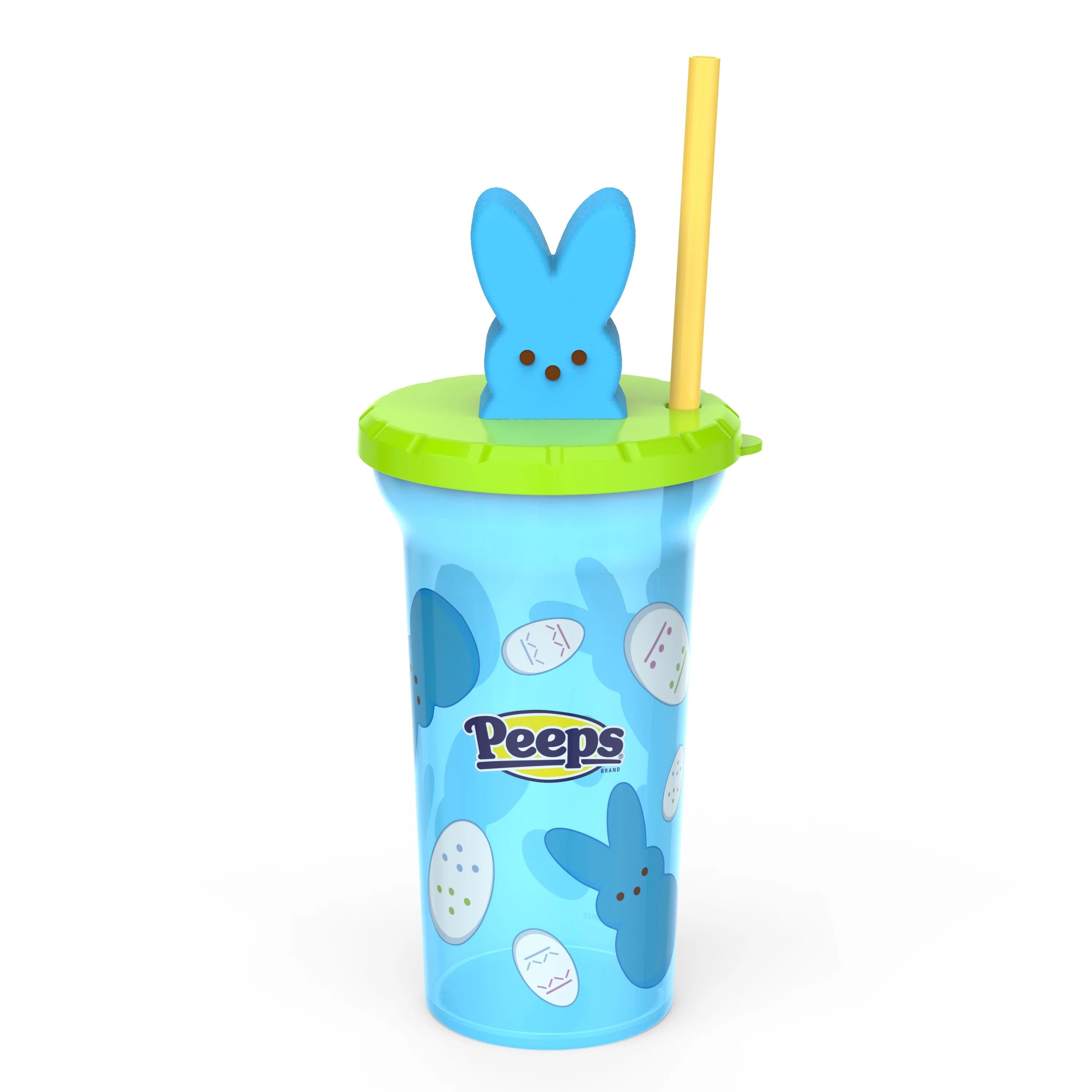 Zak Designs Peeps 15 ounce Water Bottle with Sculpted Lid and Straw, Easter Blue | Walmart (US)