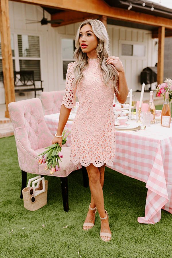 Claim To Love Crochet Dress in Pink | Impressions Online Boutique