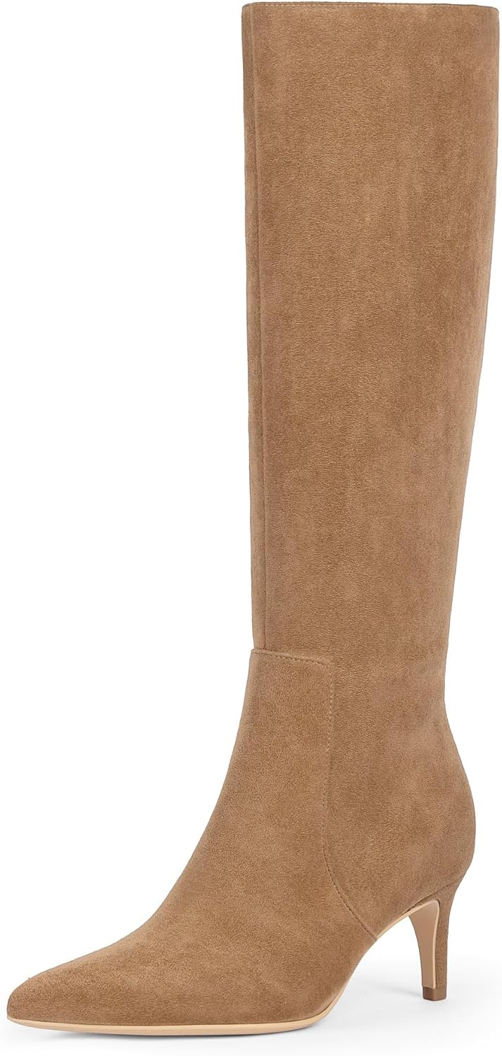 Kitten Heel Knee High Boots for Women Fall Tall Boots | Amazon (US)