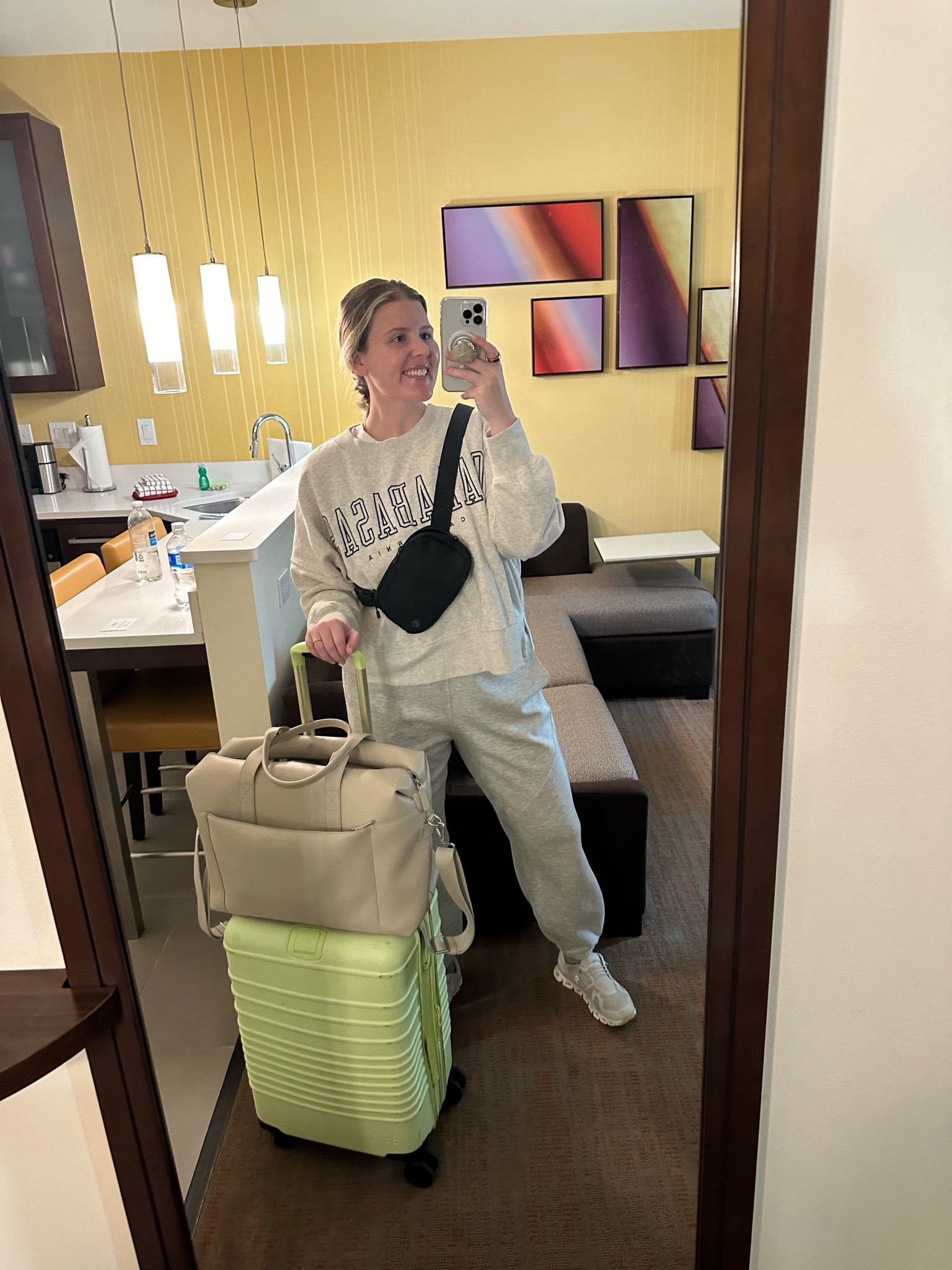 Travel day fit! 
Wearing Abercrombie YPB L in both sweatpants & sweatshirt 
On cloud sneakers & beis luggage! 


#LTKtravel #LTKworkwear #LTKsalealert