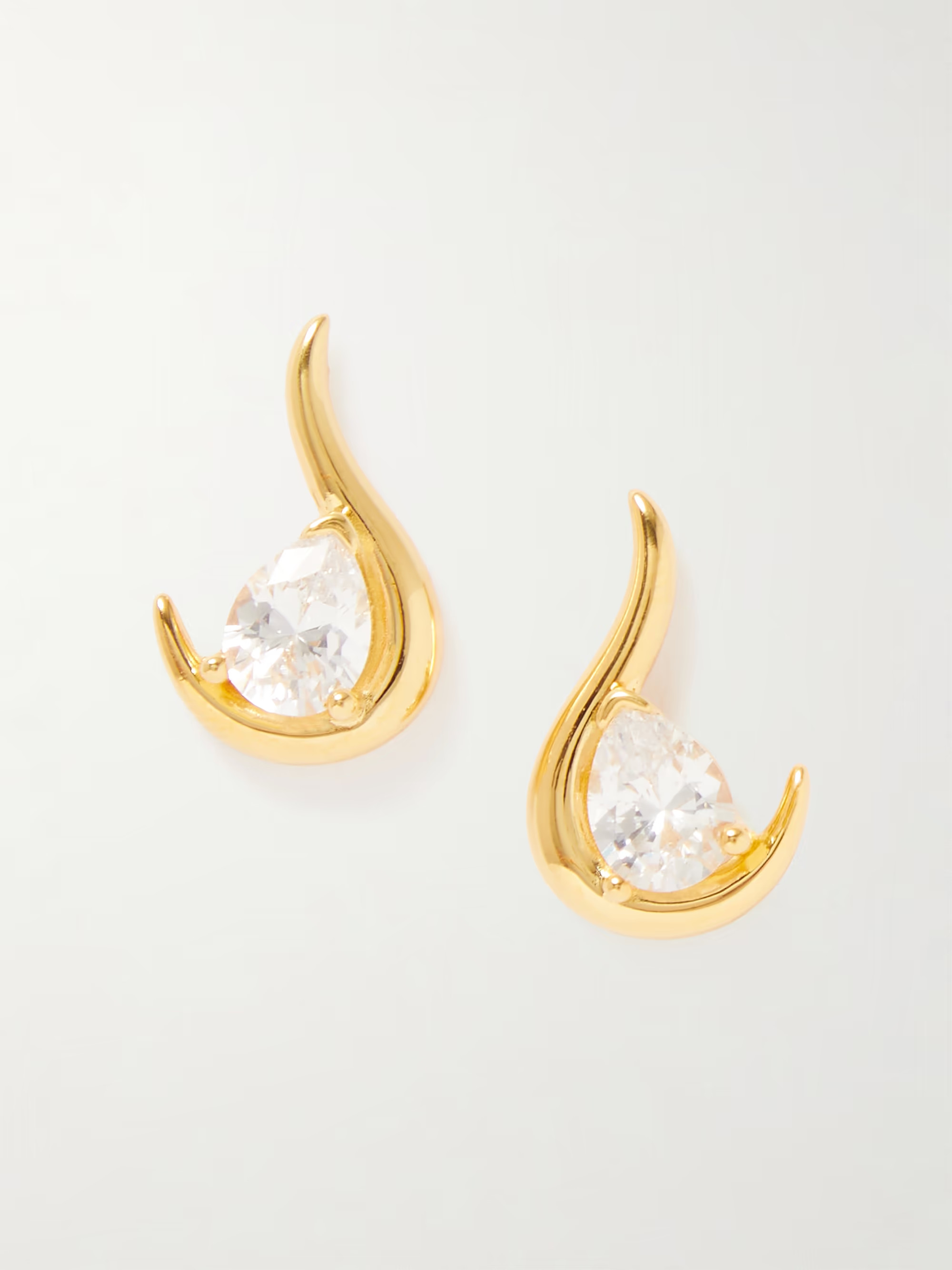 Grande Poire De Feu gold vermeil cubic zirconia earrings | NET-A-PORTER (US)