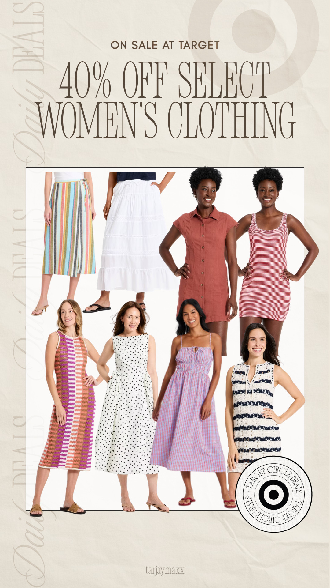 One of the best Target deals for summer! Select women's clothing is 40% off, including so many cute dresses, skirts, and easy throw on pieces.

wedding guest dress summer, summer outfits, summer dresses, country concert outfits, date night outfits, plus size fashion, business casual workwear, vacation outfits beach, work outfits, travel outfits, target finds, target deal, target circle week, target circle, women's clothing sale, target style, target fashion, summer dresses 

 #LTKgrwm #LTKootd #LTKSeasonal