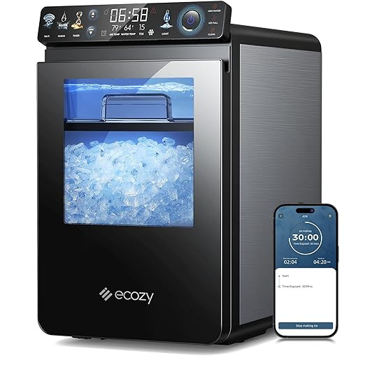 ecozy Nugget Ice Maker Countertop, Smart Pebble Ice Machine with APP Control, 44 lbs/24H Soft Pel... | Amazon (US)
