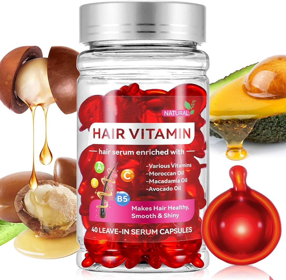 Hair Vitamin Serum Capsule, Hair Treatment Serum, Enriched with Moroccan Macadamia Avocado Oils, ... | Amazon (US)