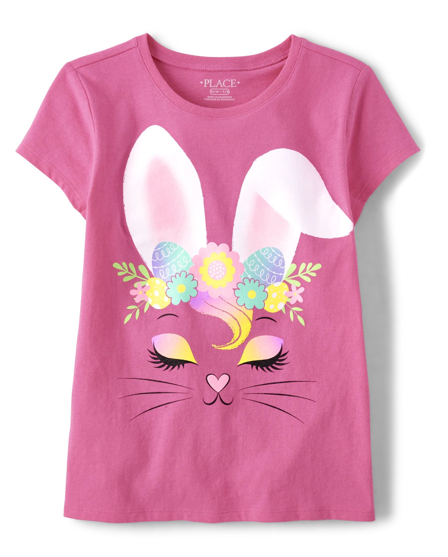 Girls Short Sleeve Easter Bunny Graphic Tee | The Children's Place  - FRENCH ROSE | The Children's Place