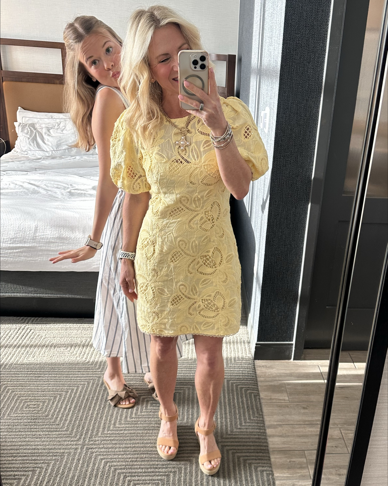 Perfect spring dress!! 💛 + best affordable wedge shoe 

#LTKBeauty #LTKPetite #LTKmomlife