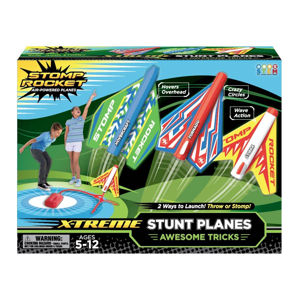Stomp Rocket Aerodynamic X-Treme Stunt Planes with Launcher | Target