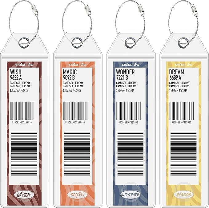 Disney Cruise Luggage Tags [4 Pack] for All Disney Cruise Line DCL Ships Dream, Fantasy, Magic, W... | Amazon (US)