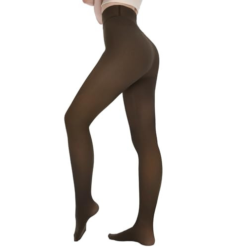 NexiEpoch Fleece Lined Tights Women - Pantyhose Sheer Black Thick Thermal Warm Fake Leggings for Winter | Amazon (US)