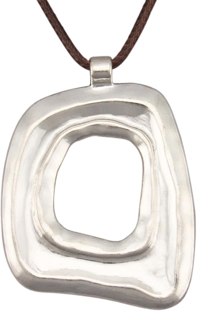 Long Boho Necklaces for Women Vintage Leather Wooden Pendant Y Choker Ethnic Style Gold Circle Hi... | Amazon (US)