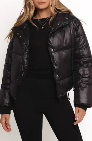 Petal & Pup Archie Hooded Puffer Jacket in Black at Nordstrom Rack, Size X-Large | Nordstrom Rack