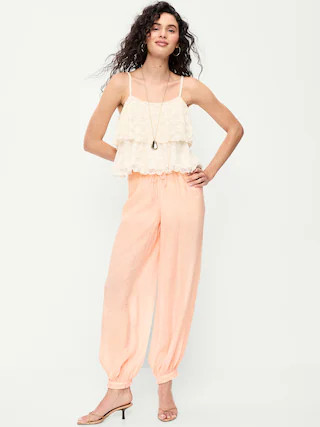 High-Waisted Sheer Chiffon Harem Pants | Old Navy (US)