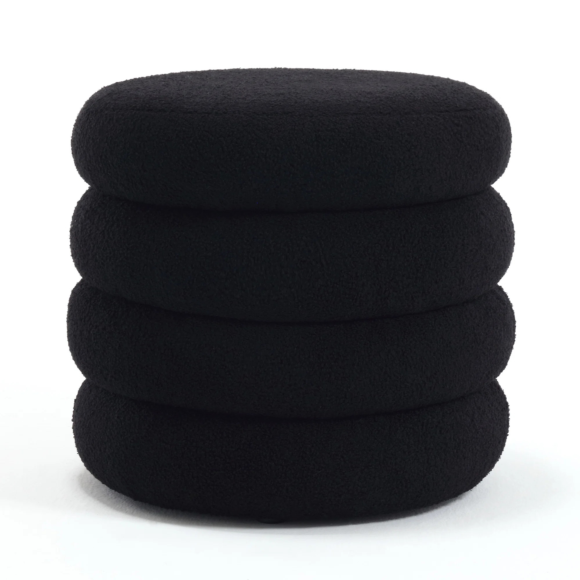 Leiani Modern 19.5" Wide Boulce/Velvet/Linen Upholstered Round Storage Ottoman | Wayfair North America