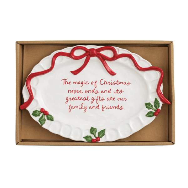 Christmas Bow Sentiment Plate | Mud Pie