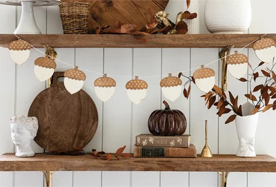 Wood Acorn Banner | My Mind's Eye