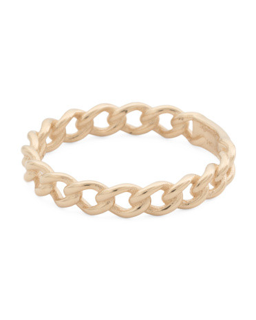 Made In Italy 14kt Gold Petite Curb Chain Ring | TJ Maxx