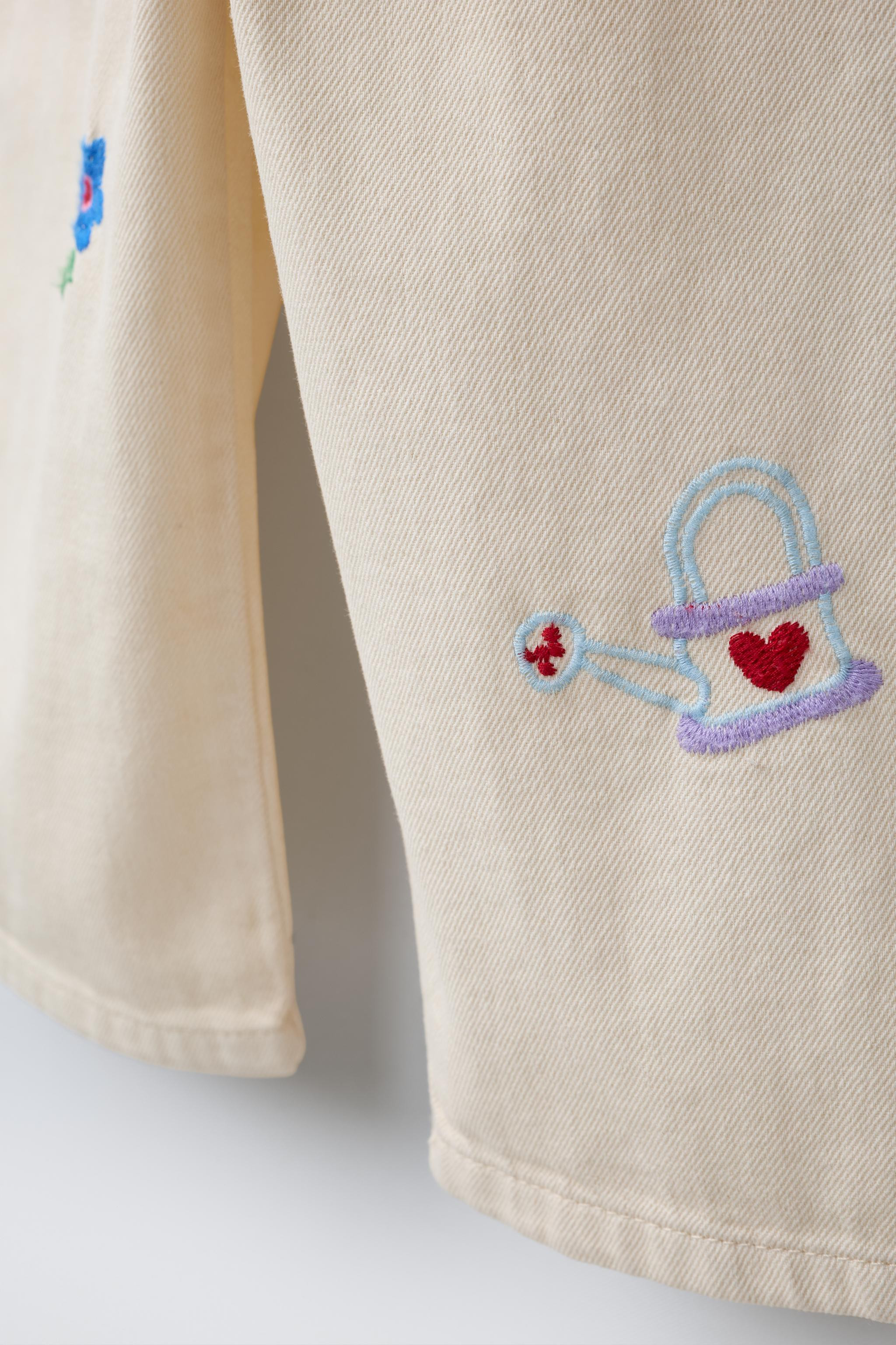 SISSEL EDELBO X ZARA KIDS EMBROIDERED TWILL OVERALLS | Zara US