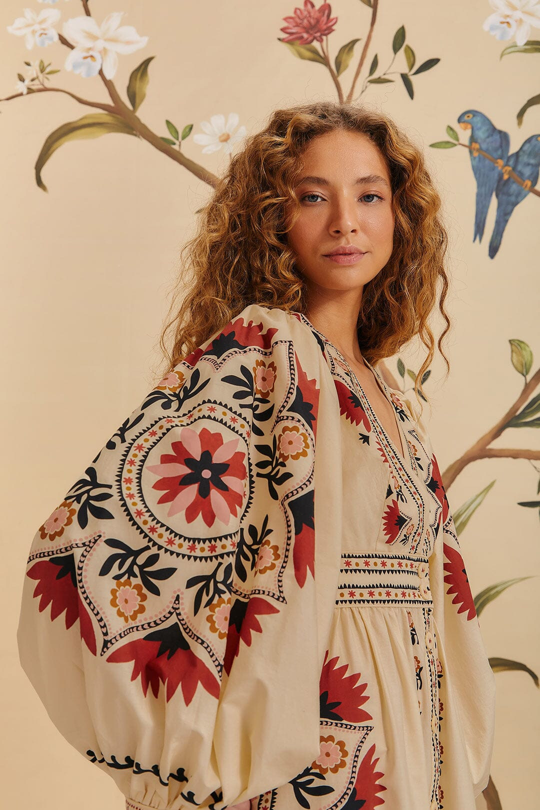 Cream Cashew Mandala Maxi Dress | FarmRio (US)