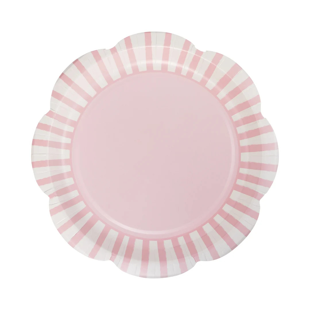 Pink Striped 9" Scallops Plate | My Mind's Eye