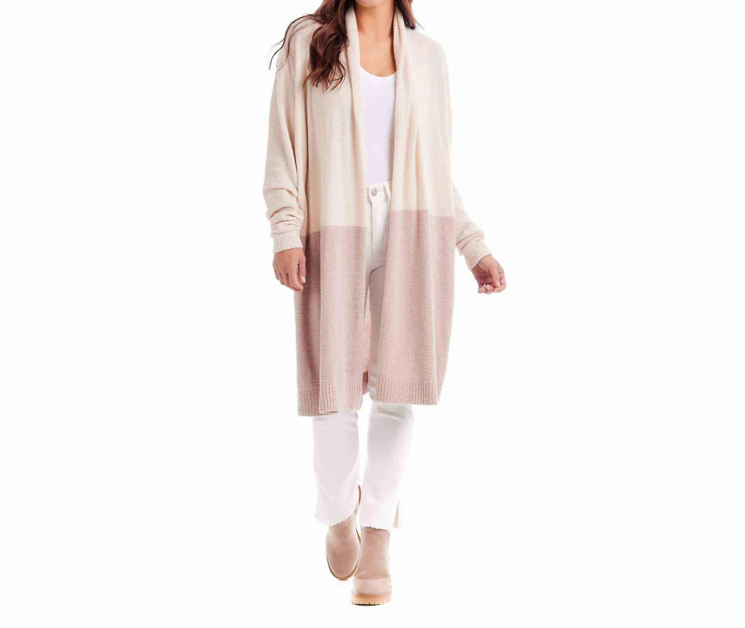 Pip Color Block Cardigan In Cream | Shop Simon