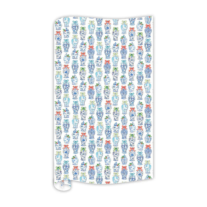 Holiday Ginger Jars Pattern Wrapping Paper | Rosanne Beck Collections