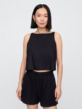 Linen-Blend Apron Top | Gap Factory