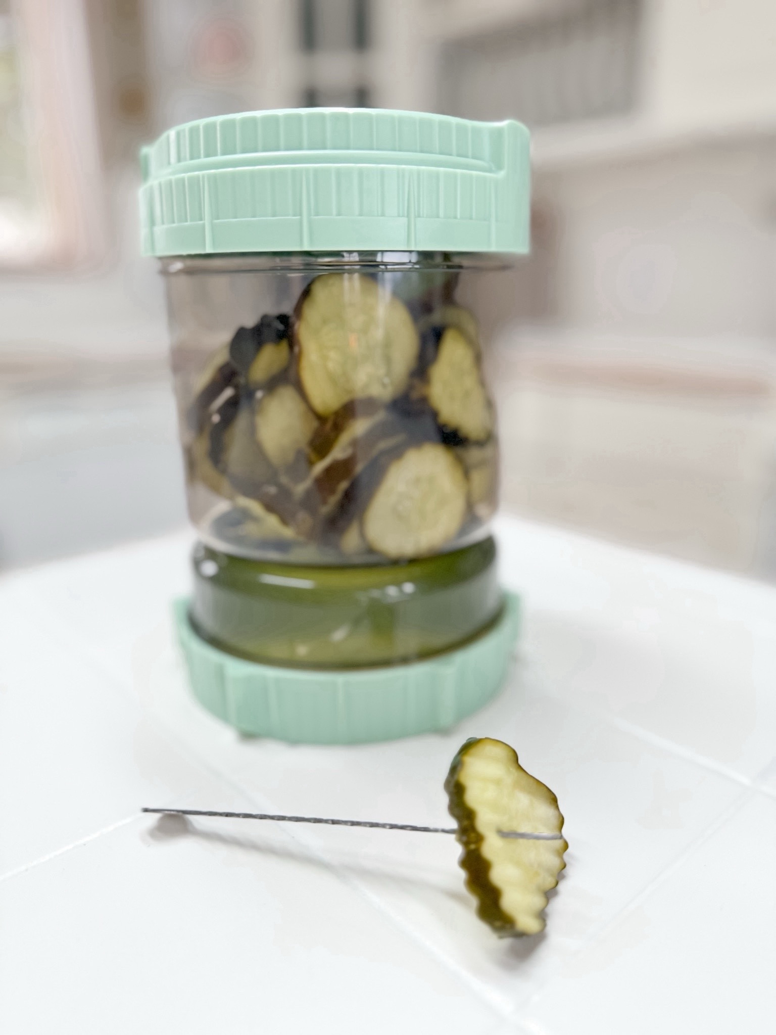 AMAZON FIND! This pickle strainer strains off the liquid and makes fishing out the pickle so much easier. When done, turn it back over to add the juice back to the pickles.

#LTKfindsunder50 #LTKSeasonal #LTKhome