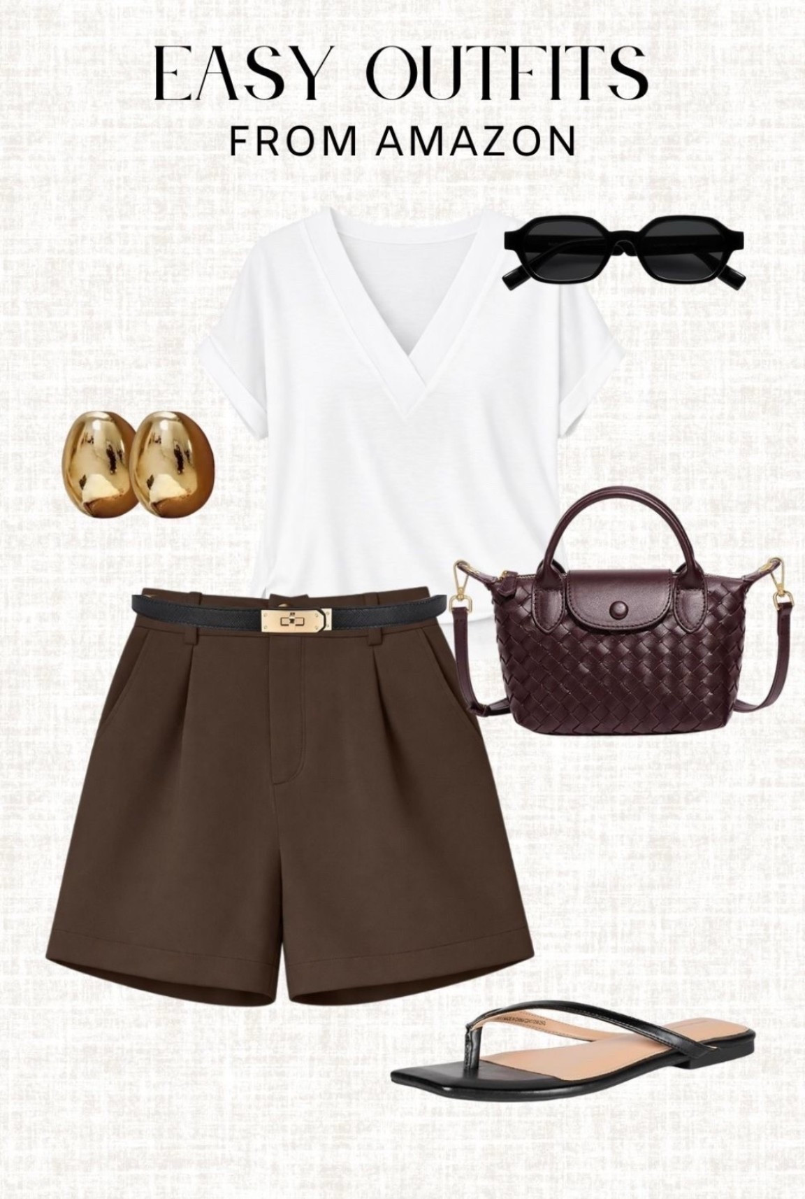 Easy Amazon outfit, elevated 🤎

amazon outfit, casual chic outfit, brown shorts outfit, white tee outfit, summer outfit ideas, neutral style, everyday outfit, affordable fashion, capsule wardrobe, amazon finds

#LTKootd #LTKMidsize #LTKTravel