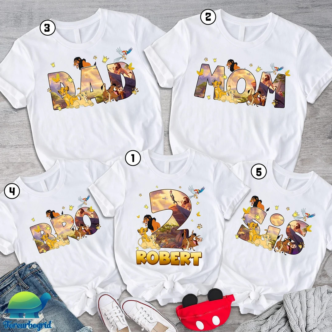 Custom Lion King Birthday Shirt, Personalized Simba Family Birthday Tee, Disneyland Vacation Shir... | Etsy (US)