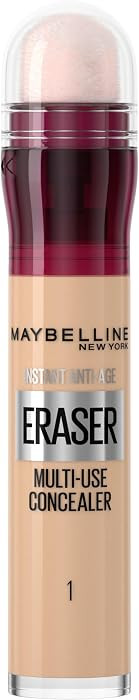 Maybelline Concealer Instant Anti Age Eraser Eye, Dark Circles and Blemish, Ultra Blendable Formula , Dermatologist Tested & Suitable for Sensitive Skin 01 Light | Amazon (UK)