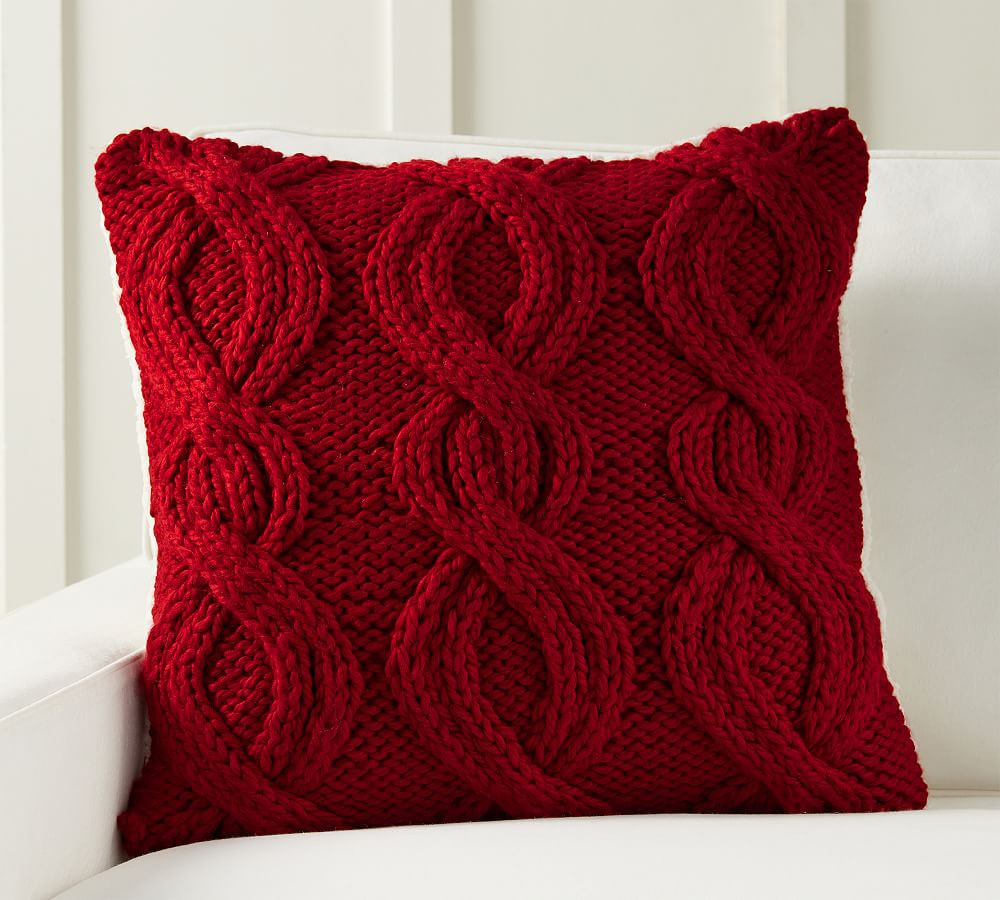 Alpine Handknit Cable Sherpa Back Pillow | Pottery Barn (US)