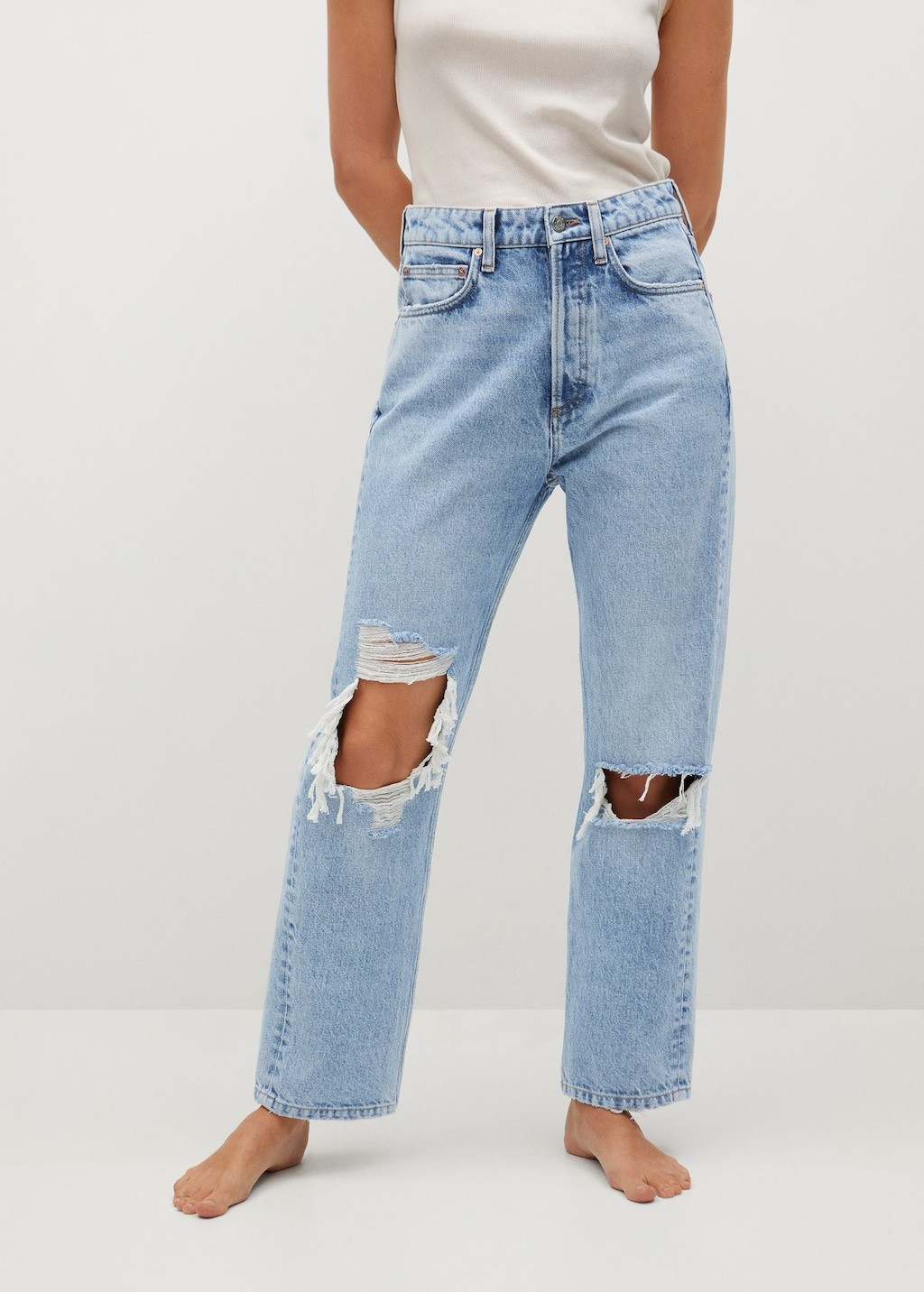 High waist straight jeans | MANGO (US)