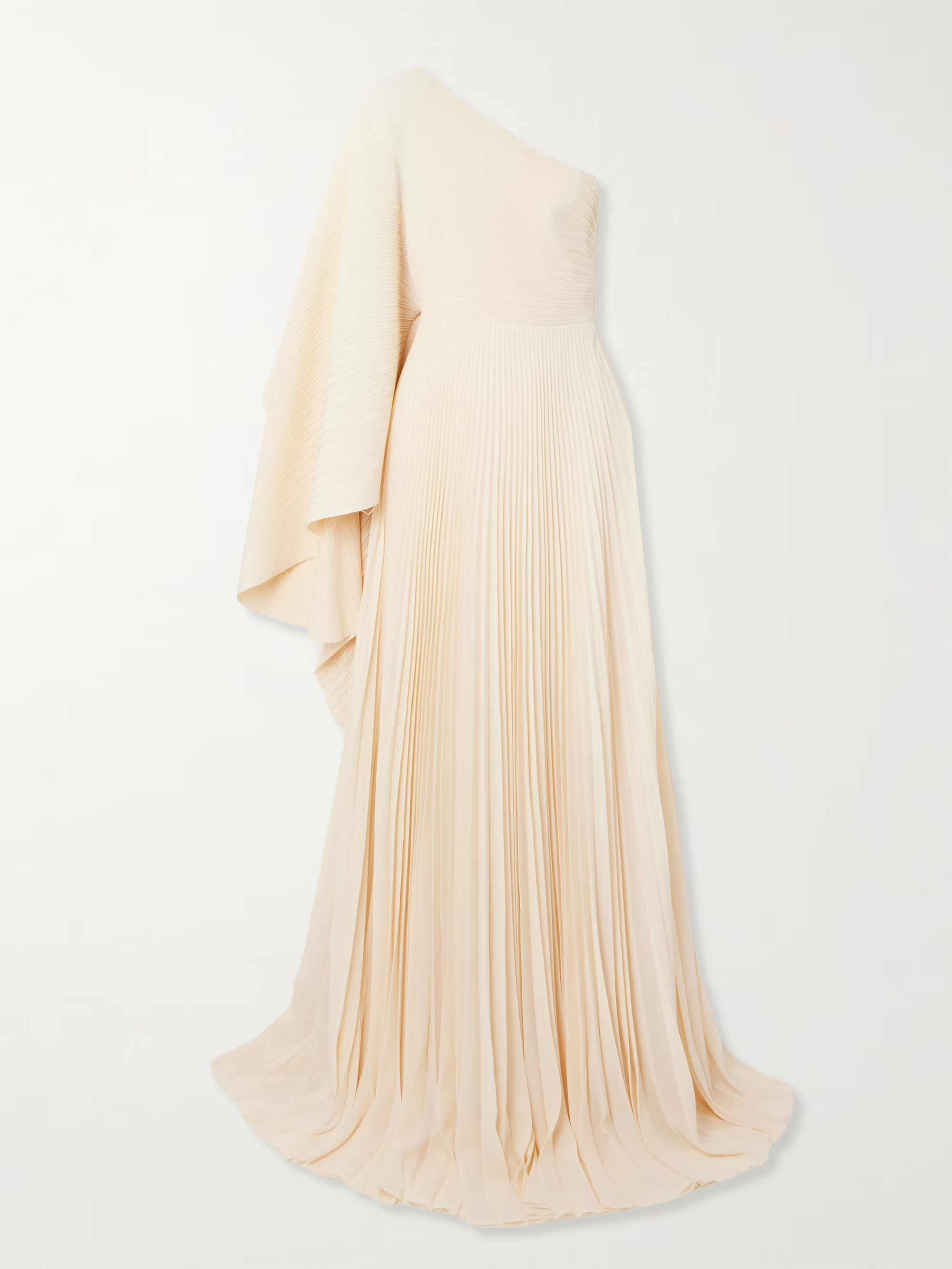Maci one-shoulder pleated chiffon gown | NET-A-PORTER (US)