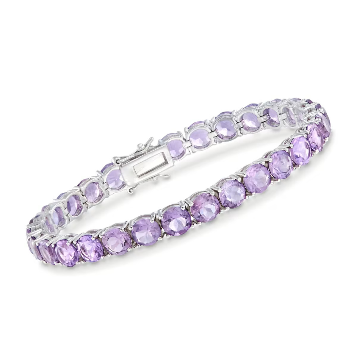 20.00 ct. t.w. Amethyst Tennis Bracelet in Sterling Silver. 7" | Ross-Simons