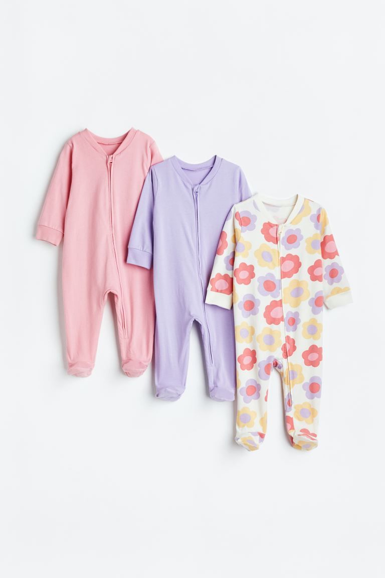 3-pack Pajama Jumpsuits with Zipper | H&M (US)