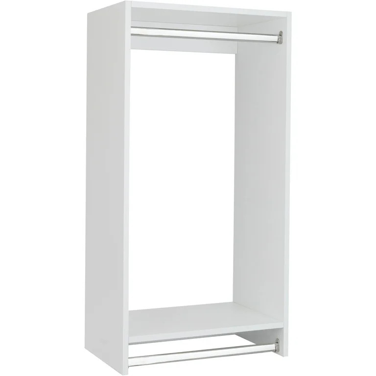 Modular Closets Vista Collection Double Hanging Wood Closet Organizer Unit (White, 31.5" Wide) | Walmart (US)
